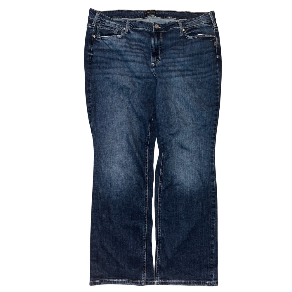 Silver Jeans Co Suki Slim Boot Jeans Dark Wash Blue Denim 20W x 31 W93616EKC385